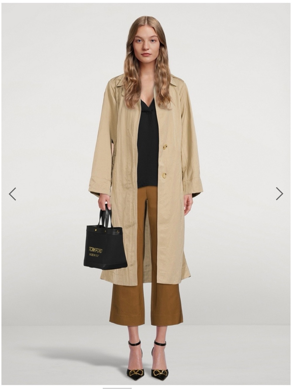 VINCE belted Trench Coat in Brown
